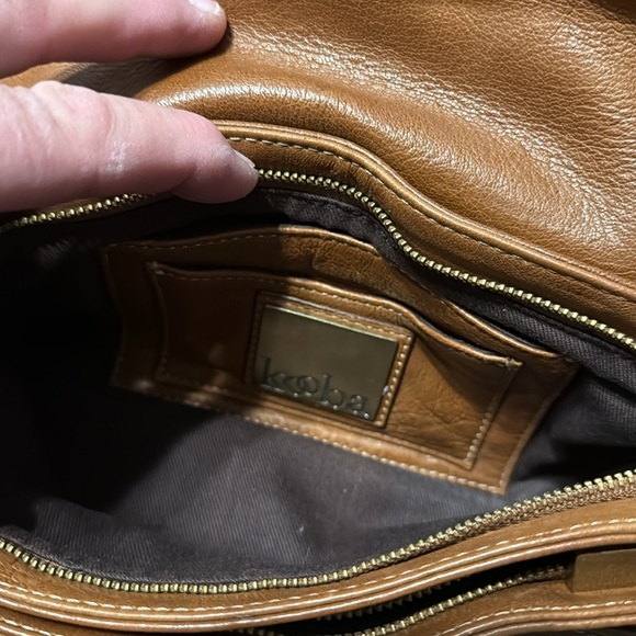 Kooba Tan Leather Clutch Wristlet with Buckle and wrist Strap - Picture 4 of 11